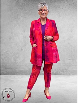 Plus Basics Blazer Midi Jacket Bright Batik